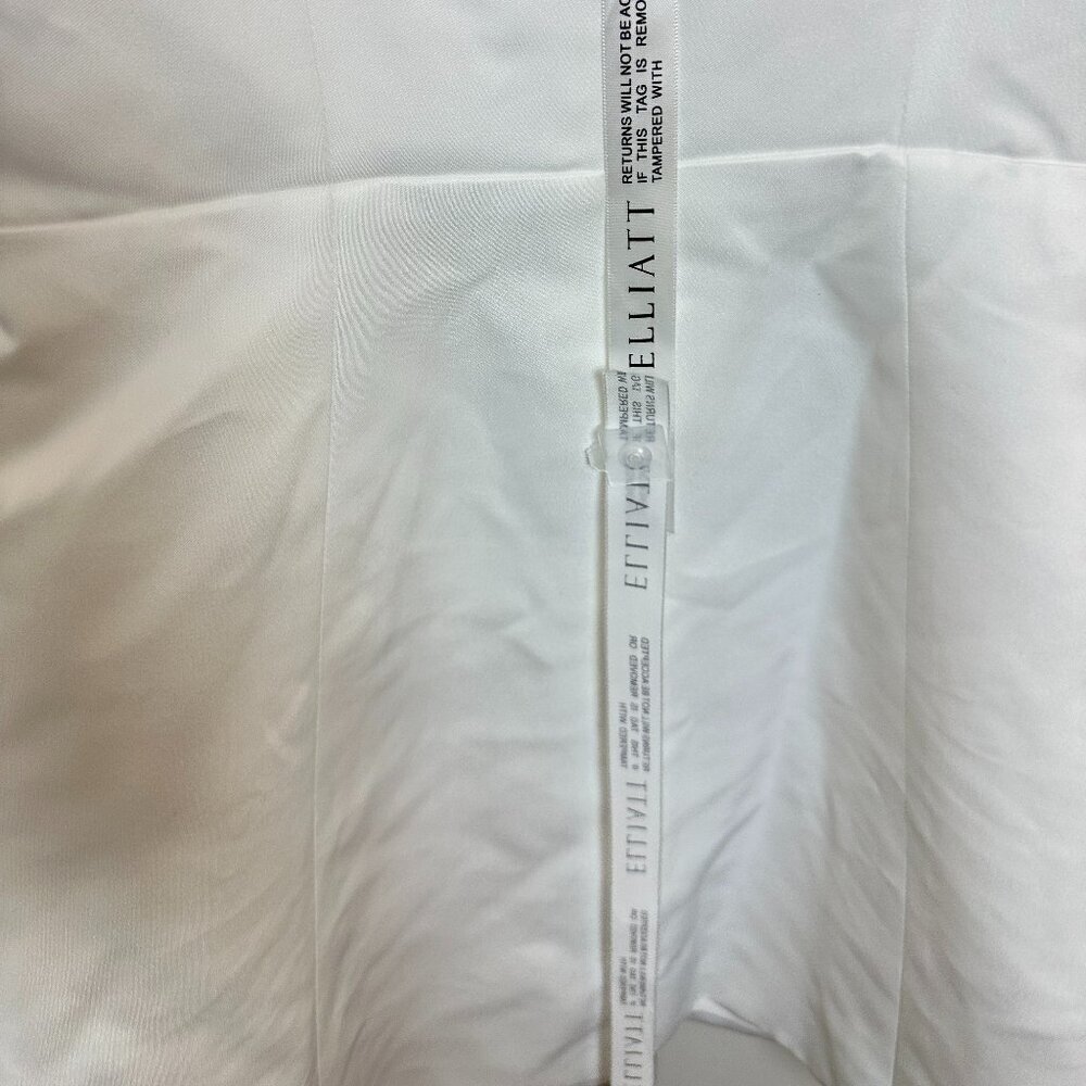 ELLIATT Amelie Square Neck Duchesse Satin Cocktail Minidress in Ivory Small - Picture 11 of 12